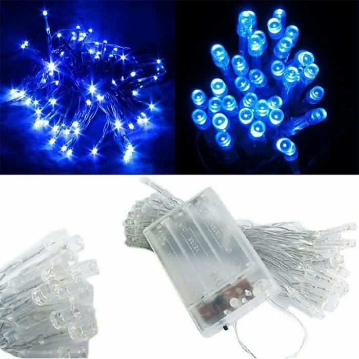 Guirlande Lumineuse Bleue Dalugo 3m 30 LED - IP65, Minuterie 6h