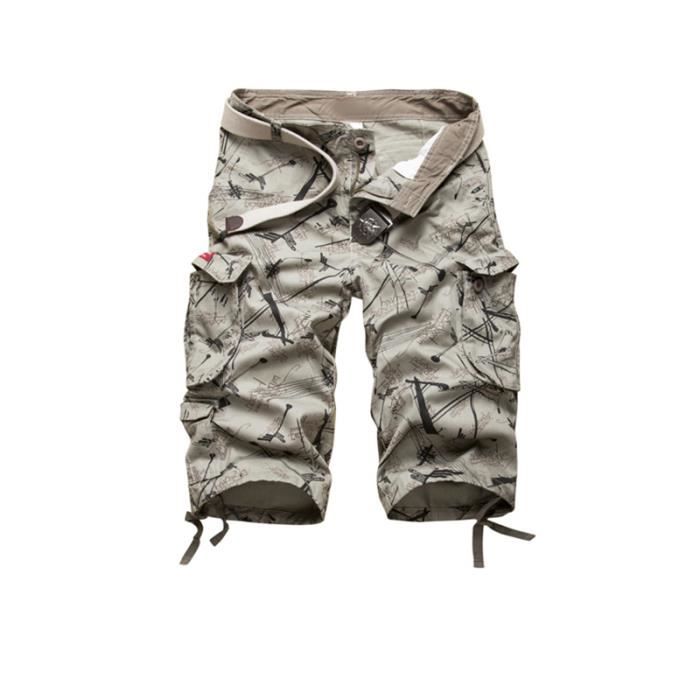 Short Dixxon Homme Taille 34 Camouflage Vert - Léger Et Stretch Pour L'été