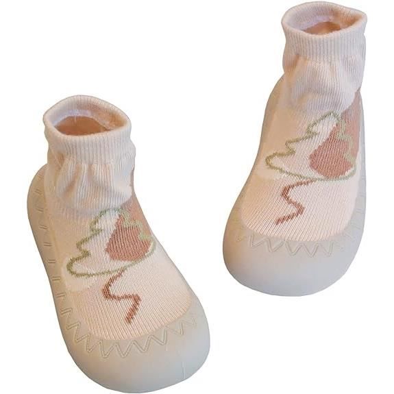 Chausson Bebe Chaussures Chaussette Antiderapante Chaussures Premiers Pas Chaussettes Bebe Dessin Anime Mignon avec Semelle Rose