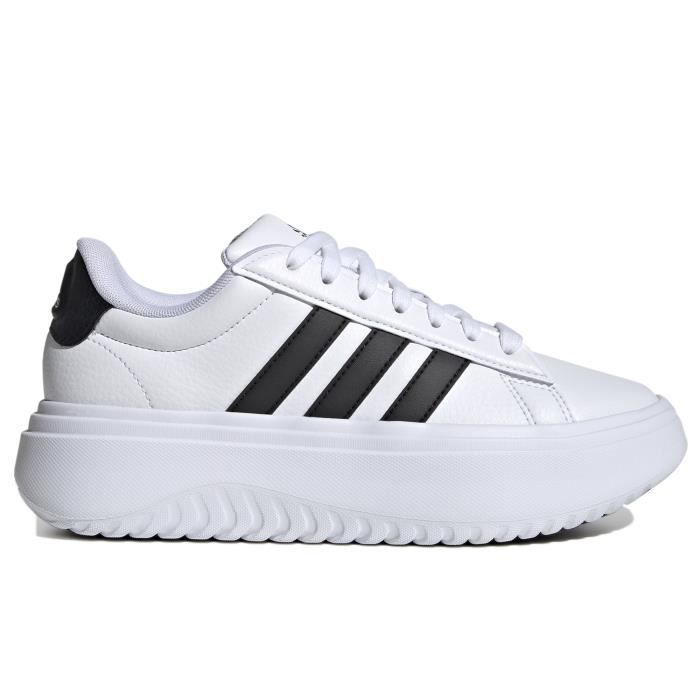Baskets Femme ADIDAS Grand Court Platform Blanc Synthetique Lacets Plat Blanc Cdiscount Chaussures