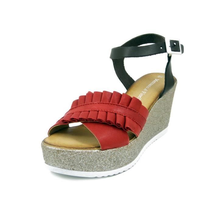 sandales nu pied femme rouge