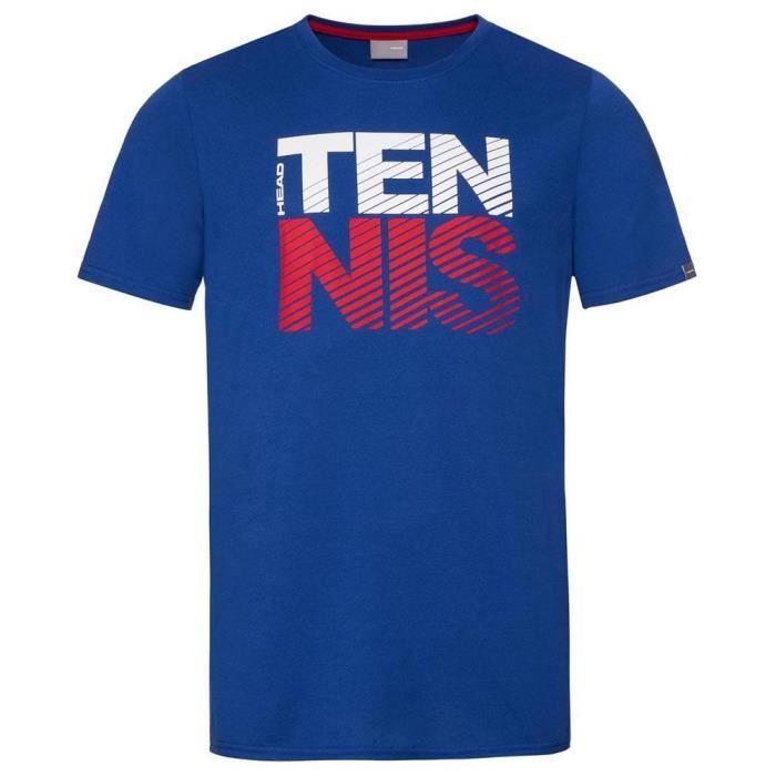 t-shirt de tennis pour enfant head racket club chris - bleu - manches courtes - respirant