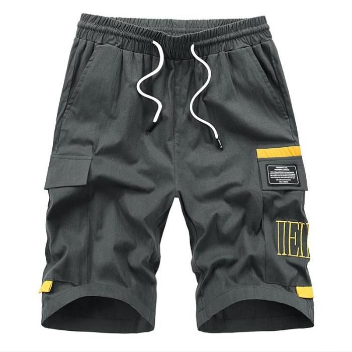 Short Cargo Garçon Taille Élastique Été - Bermuda Décontracté 3/4 Poches, Confortable Sport Et Streetwear 8-15 Ans