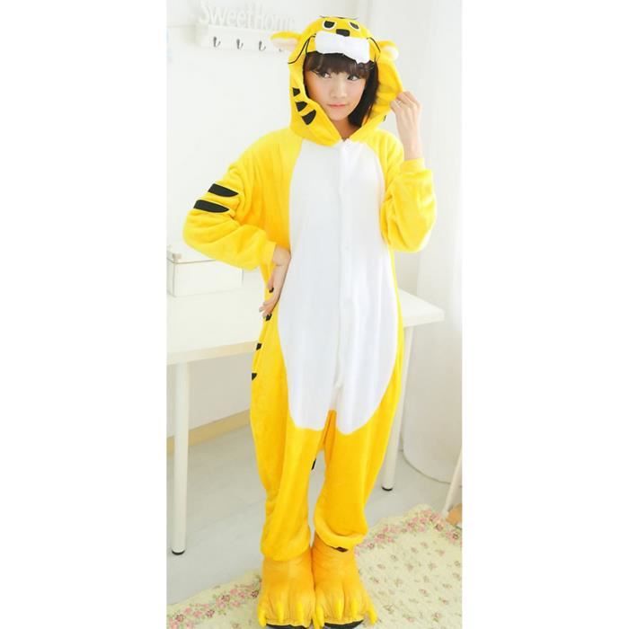 Willheoy Combinaison Pyjama Femme Chaud Grenouillere Adulte Hiver Costume d Animaux Deguisement Jaune Cdiscount Pret a Porter