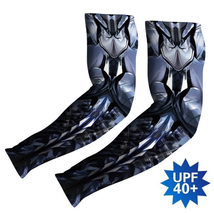 Manchons Bras Protection UV Unisexe - Anti-UV 98%, Respirants, Pour Sport Et Plein Air (modèle H04 Bleu)
