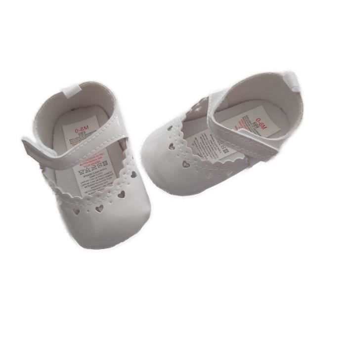 Chaussures Bébé Fille Souple - Marque - Blanc - Pointure 16/18 - Cérémonie