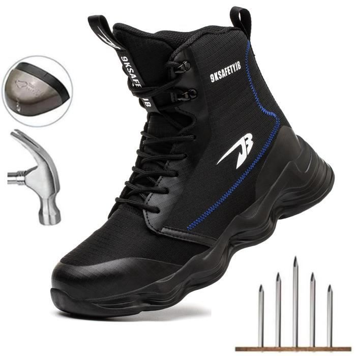 Bottes tactiques imperméables pour hommes, bottes à bout en acier avec semelle intérieure