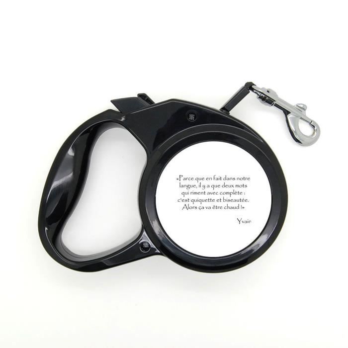 Laisse Pour Chien Retractable 3m Yvain Quiquette Et Biseautee Citation Kaamelott Cdiscount