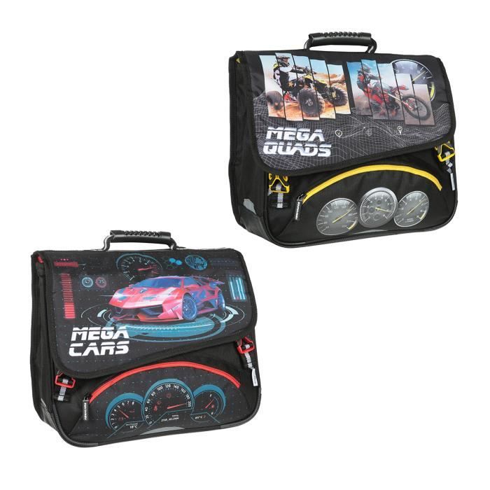 OBERTHUR Lot de 2 Cartables 38 cm Megacars Megaquads 2 Compartiments Enfant Noir Cdiscount Bagagerie Maroquinerie