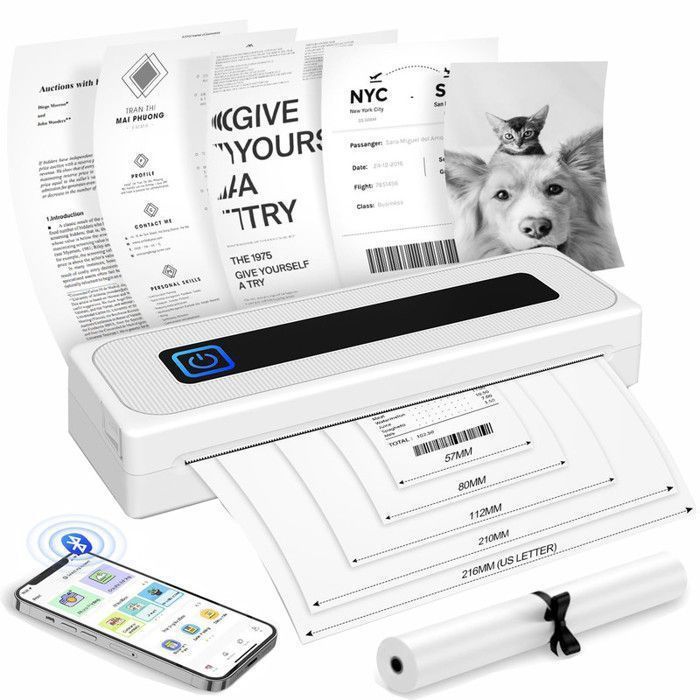 Imprimante Thermique A4 Peut Charger du Papier RouleauCompatible avec Android et IOSImprimante Bluetooth Avec Papier Thermique
