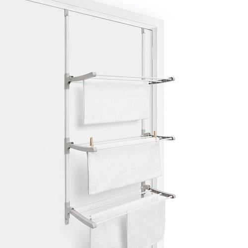 Séchoir De Porte - RAYEN - 3 Ailes - Séchage De 6.5m - Blanc et gris