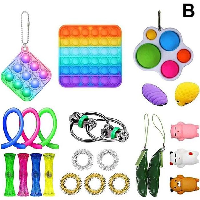 Lot De 16 Jouets Sensoriels Anti-stress – Ventouses En Silicone – Textures Variées – Pour Enfants Autistes, Adultes, Bureau, Voyage – Multicolore