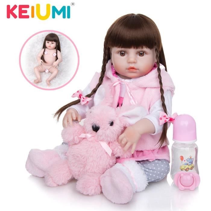 Poupée Reborn Fille 53cm - Silicone Souple Et Flexible, Poids Réaliste 3.3kg