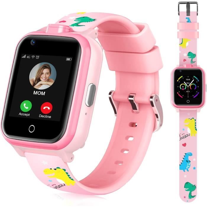 Téléphone 4G Enfant Avec GPS Et Appel Vidéo – Smartphone Sécurisé Pour Garçons Et Filles (Rose)