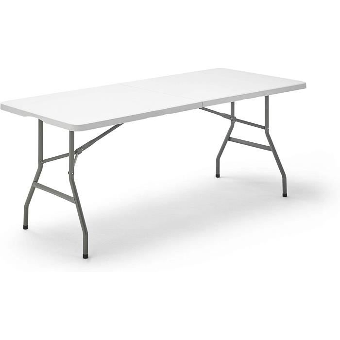 Table Pliante Extérieur Métro Professional - 152x74 Cm, Blanche, Acier/Polythène, Résistante Aux Intempéries - 3