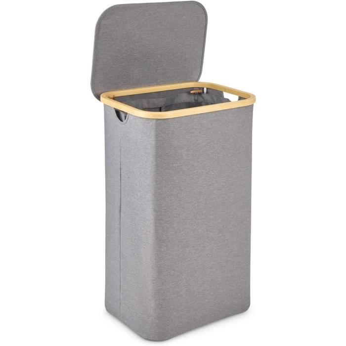 Panier à Linge Pliable 60 Litres - Intérieur étanche | Idéal Pour Petits Espaces, Chambres D'étudiant, Salle De Bain - 60x35 Cm - 2