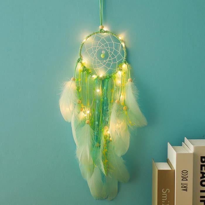 Attrape-Rêves En Plumes De Paon - Décoration Murale Bohème 70 Cm - Pour Chambre, Salon, Bureau - Bleu