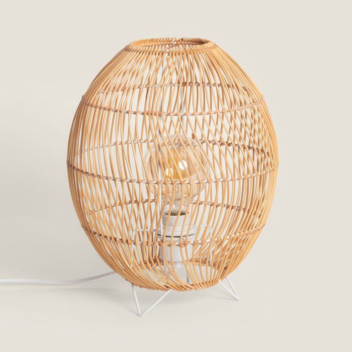 Lampe à Poser Rotin Sagra Naturel