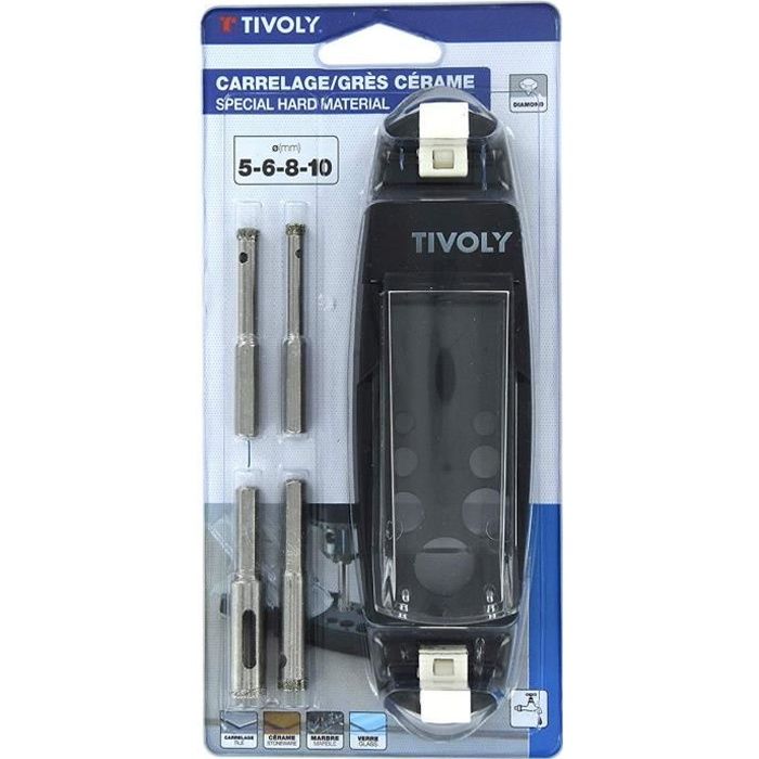 Foret Diamant TIVOLY 8 Mm - Pour Carrelage, Grès-cérame, Céramique - Perçage à Eau - Queue 3 Méplats - 13