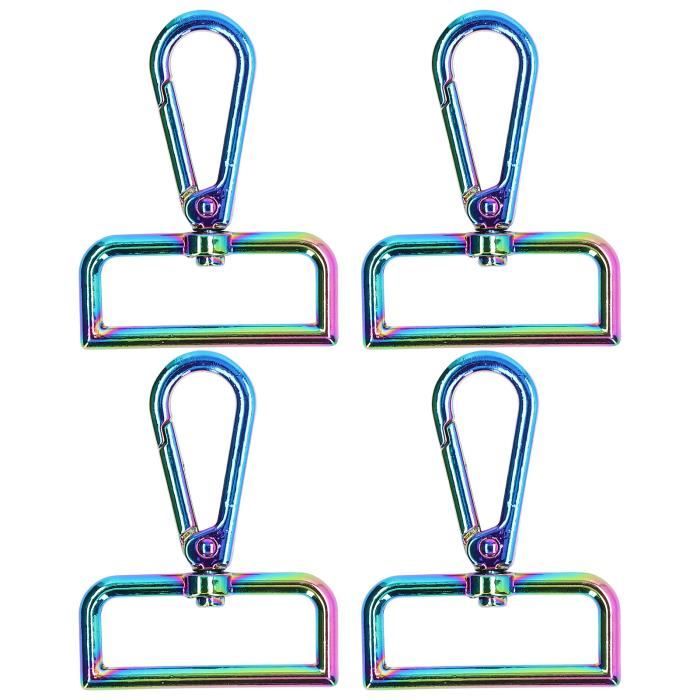 100PCS Porte-clés Rotatifs Avec Mousquetons - Anneaux 21mm En Alliage Zinc Pour DIY