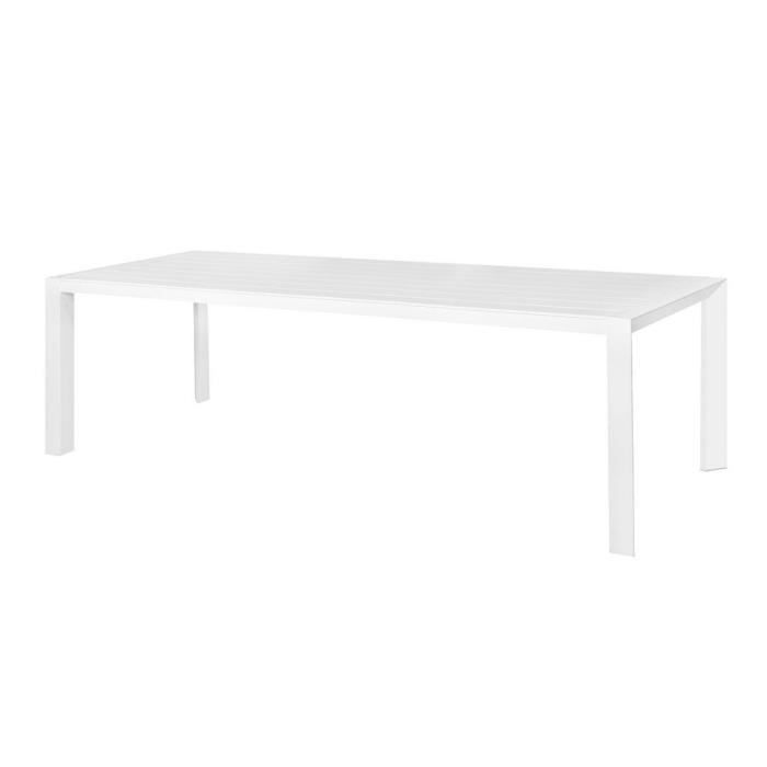 Table de repas de jardin en Aluminium Blanc 280 cm - NIHOA - L 280 x l 100 x H 75 cm