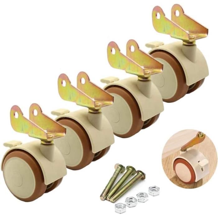 Pinolino 4 Roulettes Blanches Pour Lit Bébé à Barreaux - Facile à Installer Avec Douilles Incluses