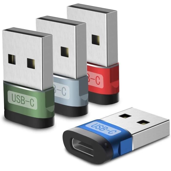 Adaptateur USB-C Femelle Vers USB-A Mâle - Petit, En Aluminium, Pour Charge Et Données