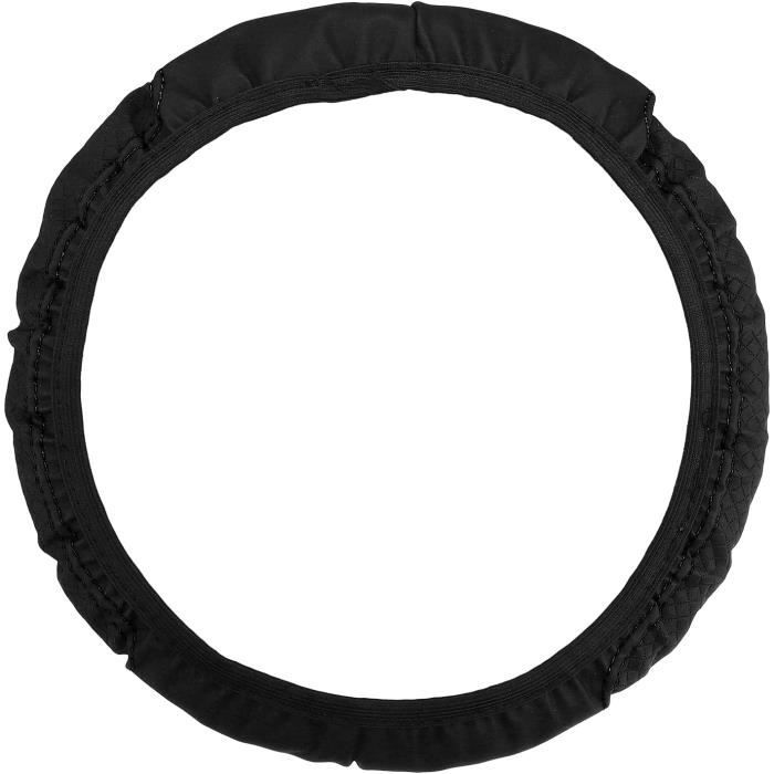 Couvre Volant Cuir Nappa Carodi Noir - Antidérapant, Respirant, Universel 37-38.5cm