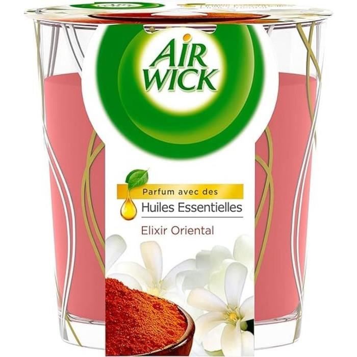 Airwick Bougie Parfumée Elixir Oriental Lot De 4 - Huiles Essentielles 105g Pour Ambiance Maison