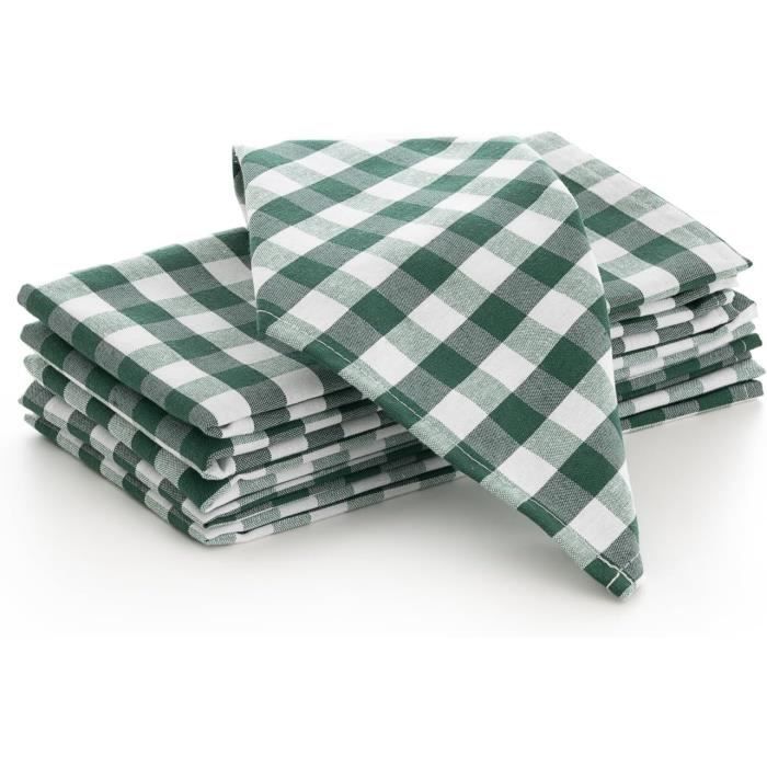 PurpleEssences Lot De 12 Serviettes De Table De Noël à Carreaux 100