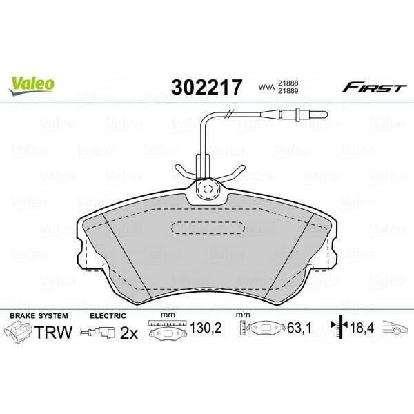 Plaquette de frein gamme first ren espace 11/96-10/02 - VALEO - 302217