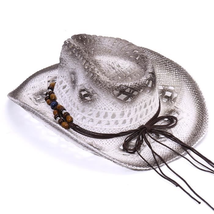 Chapeau De Soleil Tissé Plage Respirant Avec Ruban