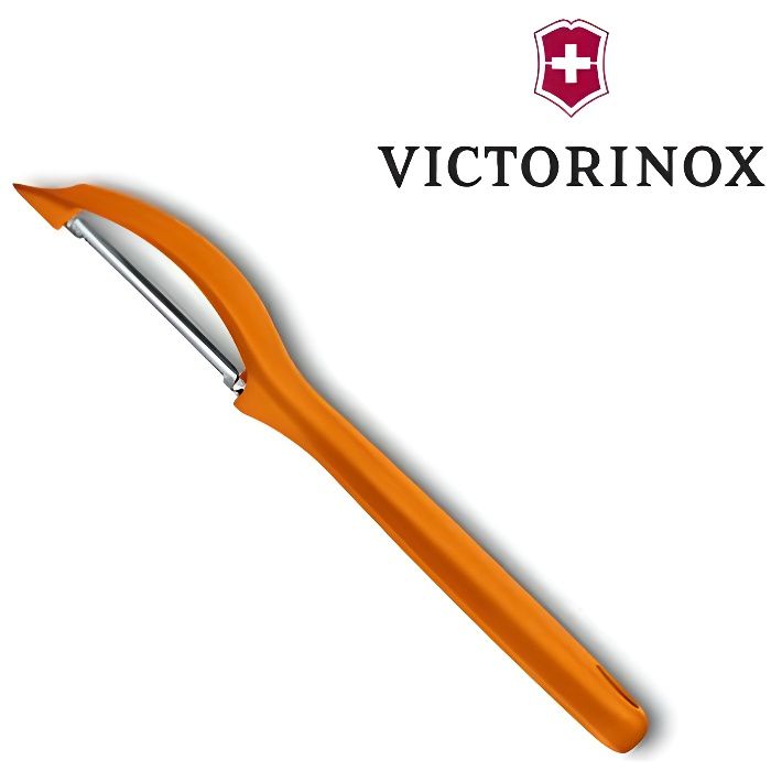 Set De 2 Couteaux Victorinox Swiss Classic - Couteau à éplucher (lame Droite) Et Couteau à Tomates (lame Dentelée), Manche Orange