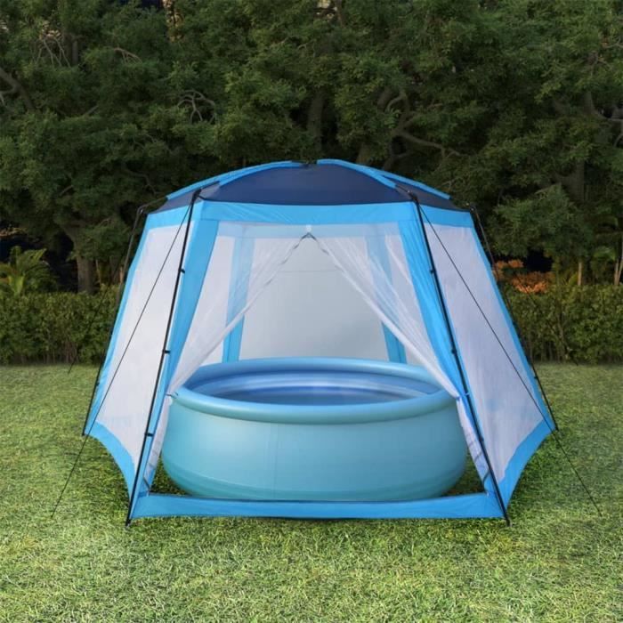 Tente de piscine - vidaXL - Tissu - Bleu - 590x520x250 cm