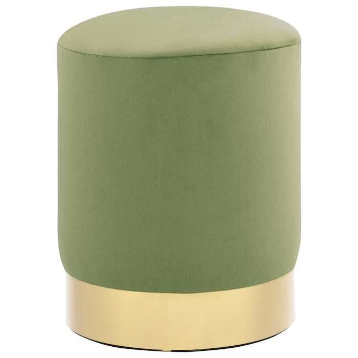 vidaXL Tabouret Vert moutarde et doré Velours 28 x 36 cm 249841