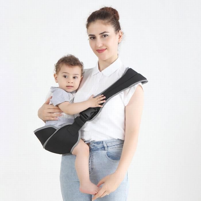 Porte-bébé portatif à une épaule pour sortir Convient aux bébés de 6 mois à 5 ans Roulement 30kg Noir