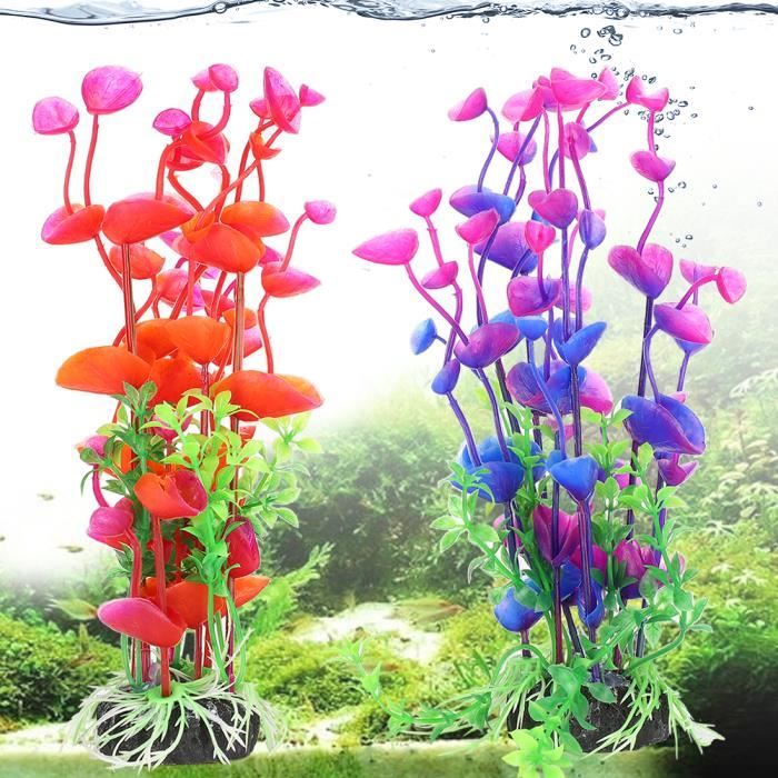 Meilleurs prix pour Vvikizy Plantes aquatiques de simulation Plante d'Eau Sûre à Haute Simulation d'Aquarium animalerie substrat 1 violet 1 rouge
