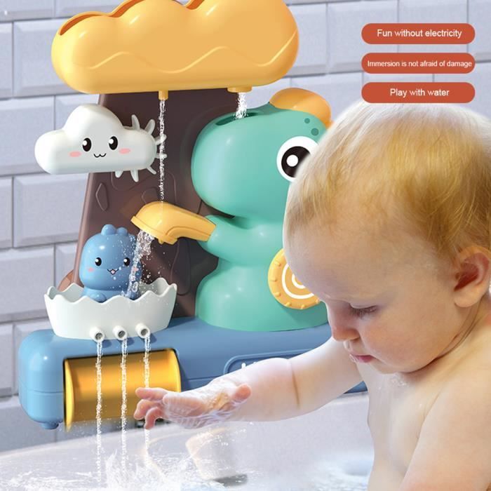 Jouets de bain - VVIKIZY - Dinosaure Cascade - Matériau ABS - 3 ventouses - Pour bébés à partir
