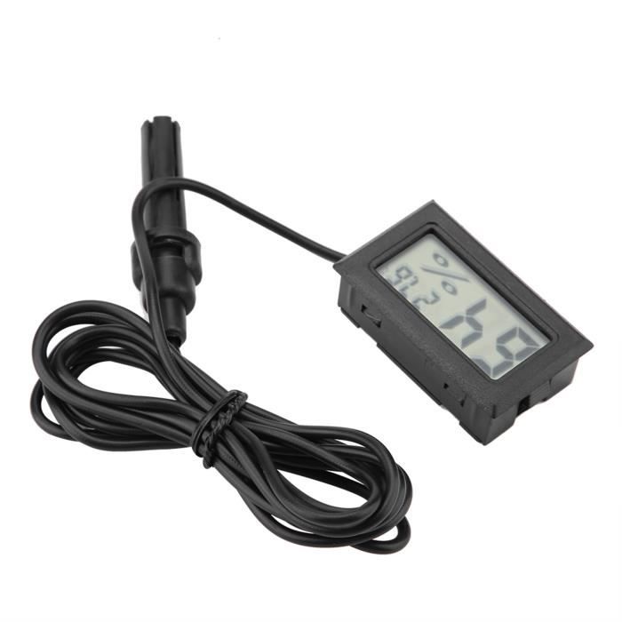 Meilleurs prix pour Thermomètre Hygromètre LCD Mini Intégré pour Aquarium Terrarium Reptile - VVIKIZY - Noir