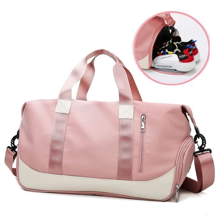 Sac de Sport Grande Capacité avec Compartiment Chaussure Poche Humide et  Manchon pour Chariot - Rose - Cdiscount Sport