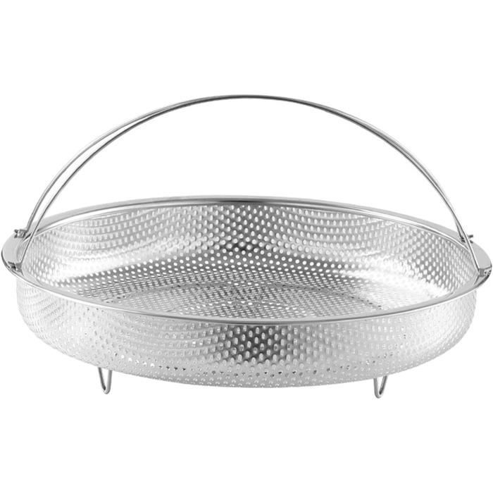 Panier Vapeur/friture En Acier Inoxydable - Diamètre 23 Cm - Poignée Anti-brûlure - Pour Friteuse, Cuisson Vapeur
