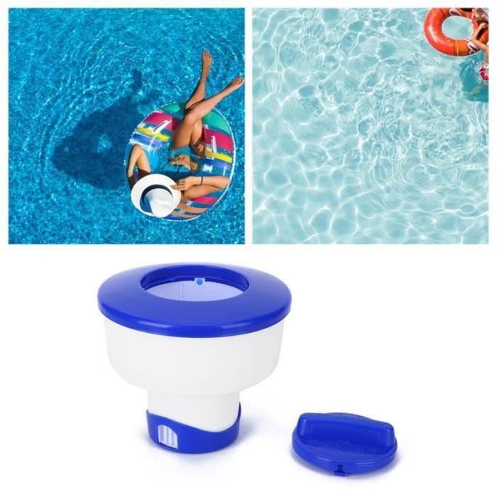 Distributeur Piscine Flottant Avec Thermomètre - Pour Tablettes Chimie 3,8 Cm - Spa Jacuzzi