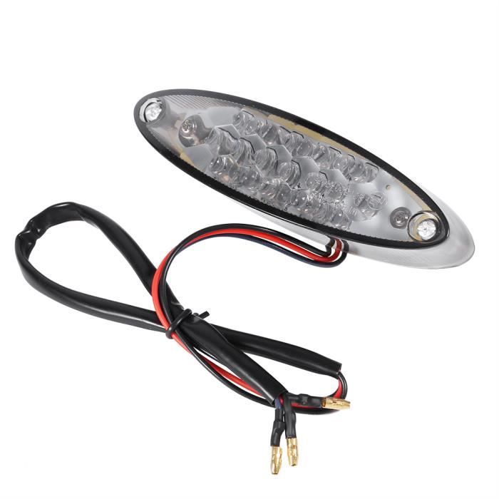 Plaque d'immatriculation de moto rétro LED double clignotant arrière