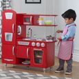KidKraft - Cuisine en bois pour enfant Vintage Rouge, avec four, réfrigérateur et micro-ondes, accessoires inclus-1