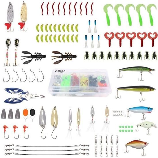 Leurres De Pêche Kit Spinnerbaits,Plastique Vers, Souples Pêche Jigs