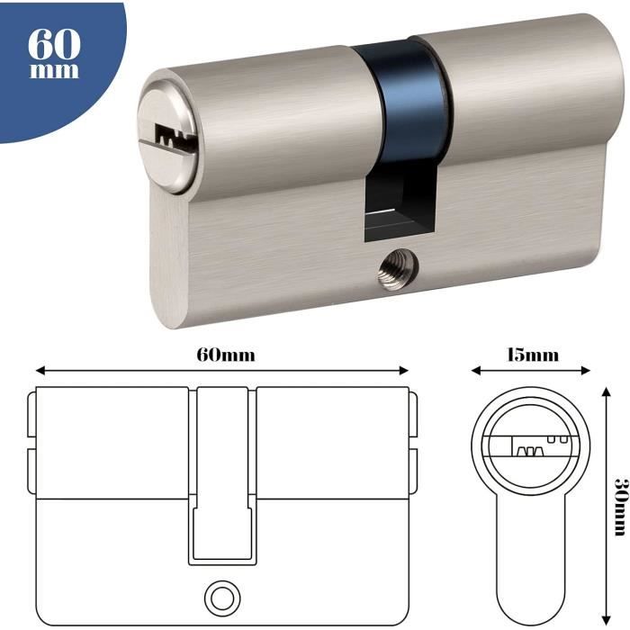 Cylindre à bouton pour porte 70 (35/35) - Serrure à cylindre avec