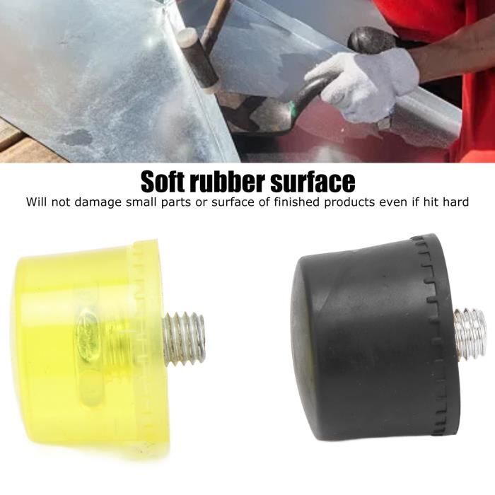 KAIHAOWIN Maillet Caoutchouc 30 Mm, 270 G, Marteau Caoutchouc Avec Manche En Fibre De Verre Antidérapant, Avec Double Face Souple