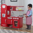 KidKraft - Cuisine en bois pour enfant Vintage Rouge, avec four, réfrigérateur et micro-ondes, accessoires inclus-2