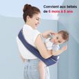 Porte-bébé portatif à une épaule pour sortir Convient aux bébés de 6 mois à 5 ans Roulement 30kg Noir-2