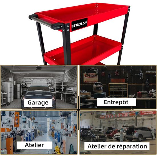 Tabouret Roulant Mécanicien BM TOOLS Avec Plateau Rangement - Chariot D'atelier Mobile (Capacité 136 Kg)